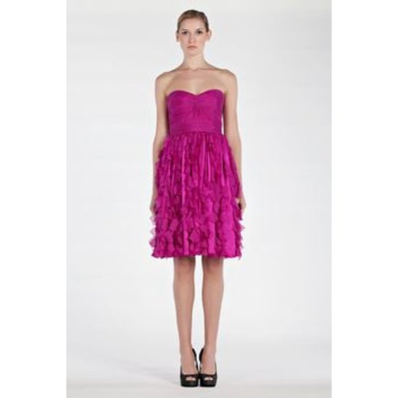 Robe Cocktail Nanette Lepore Sultry Nights Taille 12 Fuchsia - Satin - Neuf Sans étiquette